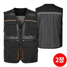 [1+1]SPM고급포켓반사띠조끼 사계절 고휘도 반사띠 망사 매쉬 야광 안전 현장 건설 등산 낚시 배달 퀵 수납조끼 다용도 작업복 빅사이즈 니더스