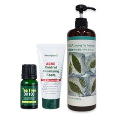 시크릿플랜트 아크네 컨트롤 클렌징 폼 +티트리 오일 + 메가 쿨링 티트리 토너 ( 티트리 트러블 진정 3종 세트), 1세트