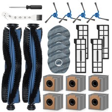 eufy X10 Pro 옴니 로봇 청소기용 22팩 교체 액세서리 메인 브러시 4개 필터 6개 먼지 봉투 걸레 패드 사이드 1개 청소 드라이버