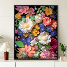 실십자수 꽃 자수실 십자수 바늘, 40x50 점장 추천, 유화 패키지+고급 외부 4종선택가능, r0102 꽃다발