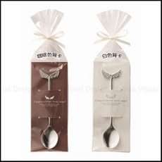 小天使翅膀茶匙(2色背卡可挑), 咖啡色色背卡, 1個