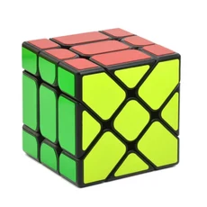 [Picube] YJ 이상한 퍼즐 3x3 피셔 풍차 축 매직 큐브 스피드 어린이를 위한 전문 교육 장난감, 03 YJ Fisher Black, 1개