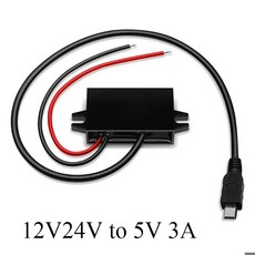 DC DC 12V 5V 3A 15W 스텝 다운 전력 변환기 벅 전원 공급 장치 자동차 자동차 오토바이 버스 트럭 용 USB Type-C 미니 충전기, 01 12V24V, 01 5V 3A, [06] Single MINI USB