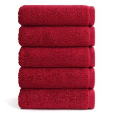 먼지없는 호텔수건 40수 200g 코마사 고급 세면타올 돌답례품 CP40200, 레드와인, 5개