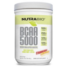 Nutrabio BCAA 5000 草莓檸檬水, 1個, 452g