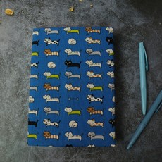 【排隊貓貓】書衣 可調式布書衣 書套，可愛貓咪圖案，保護書籍，方便攜帶, 1個