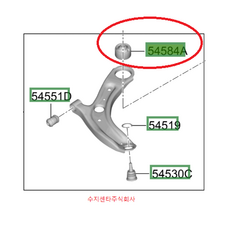 캐스퍼 / 모닝 / 로어암 부싱 / 54584G6000 / 프론트 로어암 부쉬 / 54584 G6000 / 순정부품, 1개, 캐스퍼/모닝