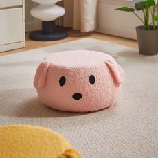 에코소라노 스툴 화장대 의자 양털 보조 사이드 둥물 스툴, 핑크