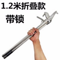 不銹鋼伸縮摺疊捕蛇夾 抓蛇器 蛇鈎 泥鰍黃鱔夾 趕海工具, 升級摺疊1.2米帶鎖--送三重禮, 1個