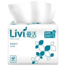 Livi 優活 300抽雙層柔拭紙巾27包 - 超商取貨含稅, 1箱/盒