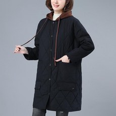 겨울 여성용 빅 사이즈 워머 블랙 재킷