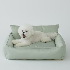 피치가든 사계절 커버분리형 등받침 사각 애견방석 D03 M~2XL, 1개, 그린