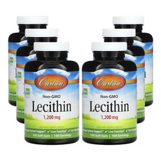칼슨 유전자 변형 성분 무함유 레시틴 1 200 mg 100 소프트젤, 6팩, 100정