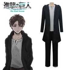 進擊的巨人 艾倫·耶格爾 Cosplay 服裝 動漫角色扮演服, 艾倫（外套+裡衣+褲子）,S, 1個
