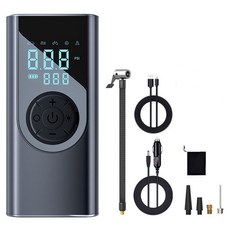 HELLOLEIBOO 보조배터리 겸용 휴대용 타이어 에어컴프레셔 6000mah, 실버, 1개