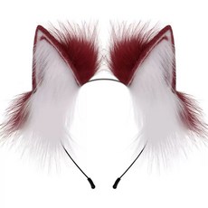 움직이는 고양이귀 머리띠 핑크 액세서리 그레이 할로윈, B. 레드화이트