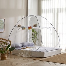 하우쎈스 아치형 모던그레이 원터치 침대모기장 텐트형 1인용-6인용-4size, 아치형 모던그레이 130x200