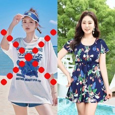 AOXUEER 女性泳衣三件套 泳帽泳鏡手機袋 藍色 XL碼, 82446509蔵青碎花分體泳衣二件套,M碼建議90100斤