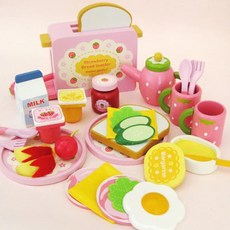 노벨랜드 칼라 토스터 원목 장난감 마트 가게 엄마 역할 놀이, 1개