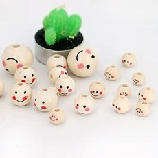 DK 나무구슬 스마일 10mm 12mm 20mm 비즈공예 재료, 10mm(10개)