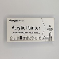 클로이영 아크릴마카 0.7mm 6개세트 페인트 마커 데코마카 아트드로잉, 화이트