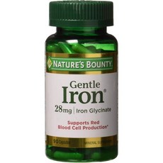 네이쳐스바운티 Nature's Bounty Gentle Iron 28 mg 90 Capsules, 1개