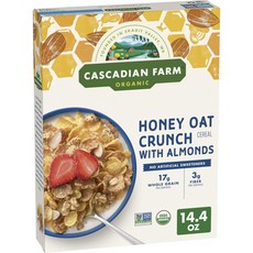 캐스케이디언 팜 유기농 허니 오트 크런치 시리얼 Cascadian Farm Cereal Honey Almond Crunch Organic 14.4 Ounce, 14.4 Ounce (Pack of 1), 1개, 408g