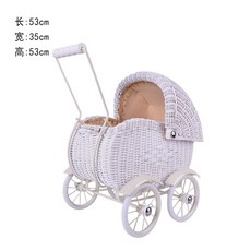 라탄 스튜디오 소품 백일상 카트 보조기 유모차 촬영 장난감 아기방 아이방, 화이트, 1개