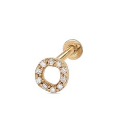 라크앤베리 14K 옐로 골드 할로 다이아몬드 이어링