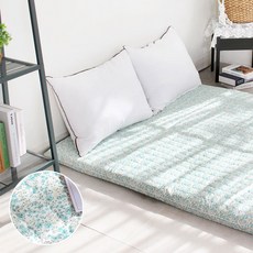 아르떼베딩 싱글(S) 요커버(요솜없음) 국산 순면 사계절 누빔 바닥요, 메리골드 블루