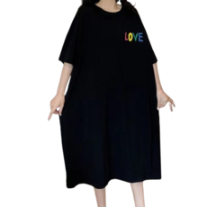 카툰 플라워 캐주얼 오버핏 임산부 원피스