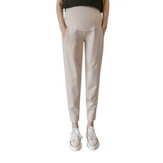 隔日配 24h台灣現貨 韓版孕婦托腹褲 高腰裸感絲滑天絲竹節薄款小腳褲