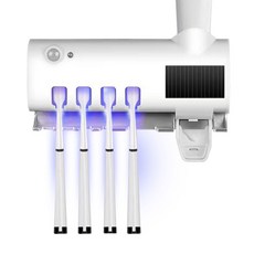 Garrl 무선UV등 자동감지 빛충전 칫솔치약걸이 다용도 칫솔 케이스 치약 짜기 칫솔 면도기 수납기, 화이트