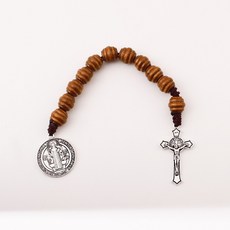 1단 묵주 칠고 1단나무 나무 묵주 묵주 기도 묵주 키링 천주교 카톨릭 성물, 색상, 1개, 브라운