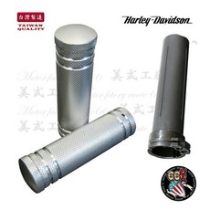美式工廠 哈雷專用 5溝 鋁合金 握把套 883 xl1200 48 softail dyna fatboy 黑/銀, 黑色
