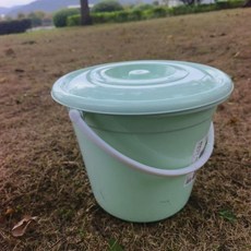 塑料手提水桶 帶蓋加厚收納桶, 綠色一個裝, 綠色
