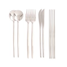 보겐 몽블랑 퀸즈 샤틴 한식양식 커트러리, 실버, 2세트, 디너스푼+디너포크+디너나이프+젓가락