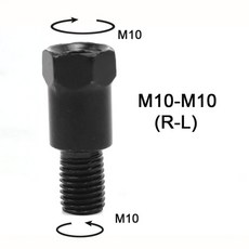 블랙 실버 오토바이 미러 어댑터 스레드 나사 M10 왼손 반시계 시계 오른쪽 10MM M8 후면보기 8mm 방향, Black M10M10 R-L