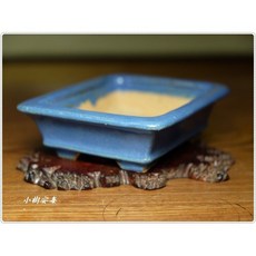 小樹安每 日本盆缽 服部知幸 均釉外緣下紐長方鉢 13cm 日式餐具, 1個