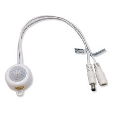 PIR 적외선 모션 인제 감지 센서 스위치 화이트 DC플러그, 1개