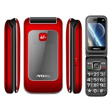 MTOS 長輩摺疊手機, 紅色, 0.1GB
