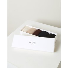 25FW 아이보리 단색 면혼방 중목양말5종세트 HISS5F210IV