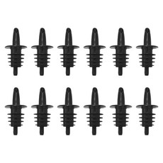 12pcs 플라스틱 무료 흐름 주류 정신병 병 푸러 바 와인 칵테일 음료, 검은색