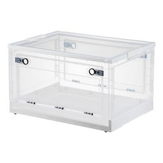 100L 三開門折疊收納箱, 灰橘, 1個
