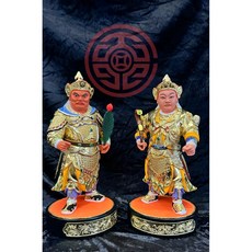 鑫富佛具 神尊-招財使者 利市仙官 一尺-江西樟木 漆線工法 台灣手工畫活眼（武財神部將）, 1個