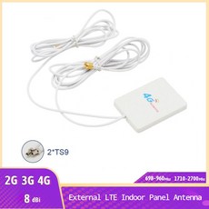 실내 패널 안테나 698-2700MHz 8dbi 4G LTE 외부 SMA CRC9 커넥터 3G 와이파이 라우터 모뎀 2M3M 케이블, 01 TS9 2M