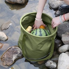 접이식 캠핑 바구니 10L 다용도수납가방, 그린, 그린