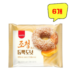 삼립 조청 듬뿍 도넛 남녀노소 좋아하는 달콤 간식, 6개, 60g