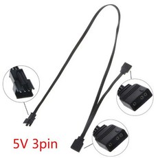 AURA AS-US/MSI Gigabyte 마더 보드 SYNC PC 액세서리 용 5V 3Pin 3Pin VDG/SM/3Pin ARGB 동기화 어댑터 케이블 연장 와이어, [01] 80CM 1 To 2