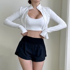 (자체제작) 오르웨인 여성 래쉬가드 세트 3종 수영복 집업 빅사이즈, 화이트+블랙